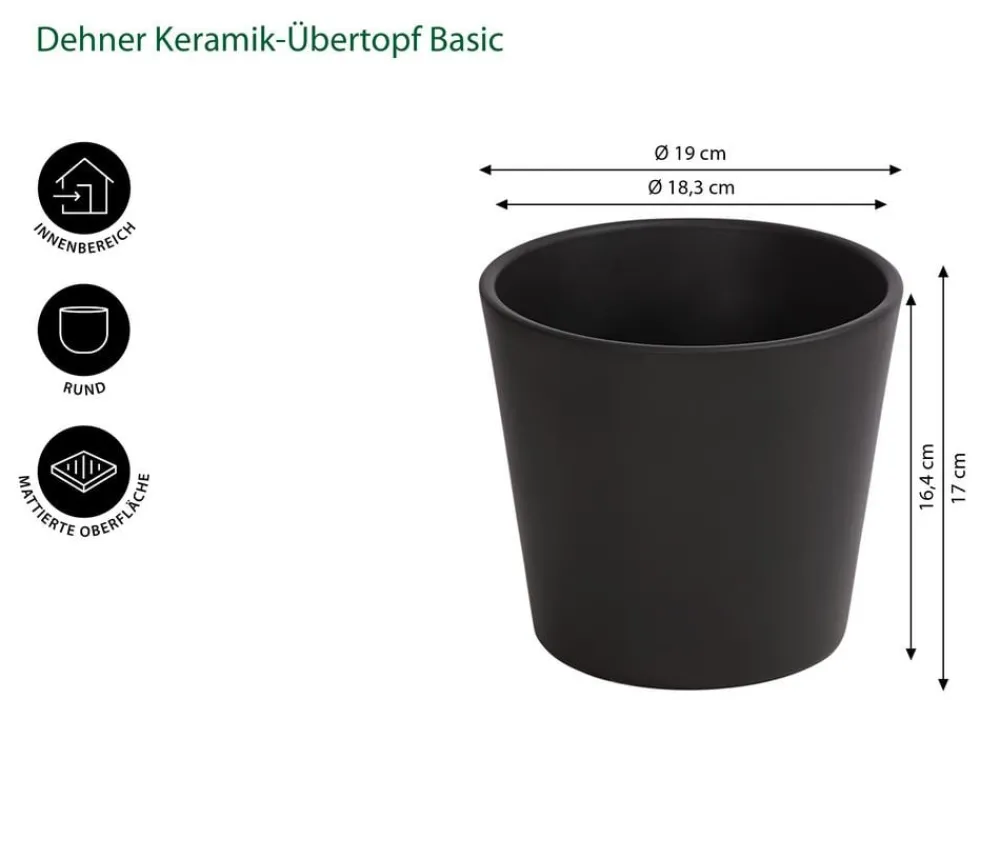 Dehner Blumentöpfe & Übertöpfe > Keramik-Übertopf Basic, rund