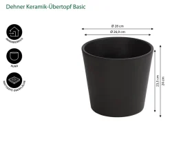 Dehner Blumentöpfe & Übertöpfe > Keramik-Übertopf Basic, rund