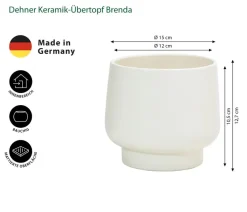Dehner Keramik-Übertopf Brenda, bauchig, ca. Ø Creme Best