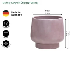 Dehner Orchideentöpfe|Blumentöpfe & Übertöpfe - Keramik-Übertopf Brenda, bauchig, ca. Ø Rosa