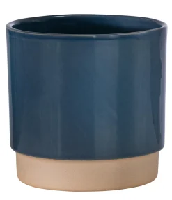 Dehner Orchideentöpfe|Blumentöpfe & Übertöpfe - Keramik-Übertopf Eno, rund, glänzend Blau