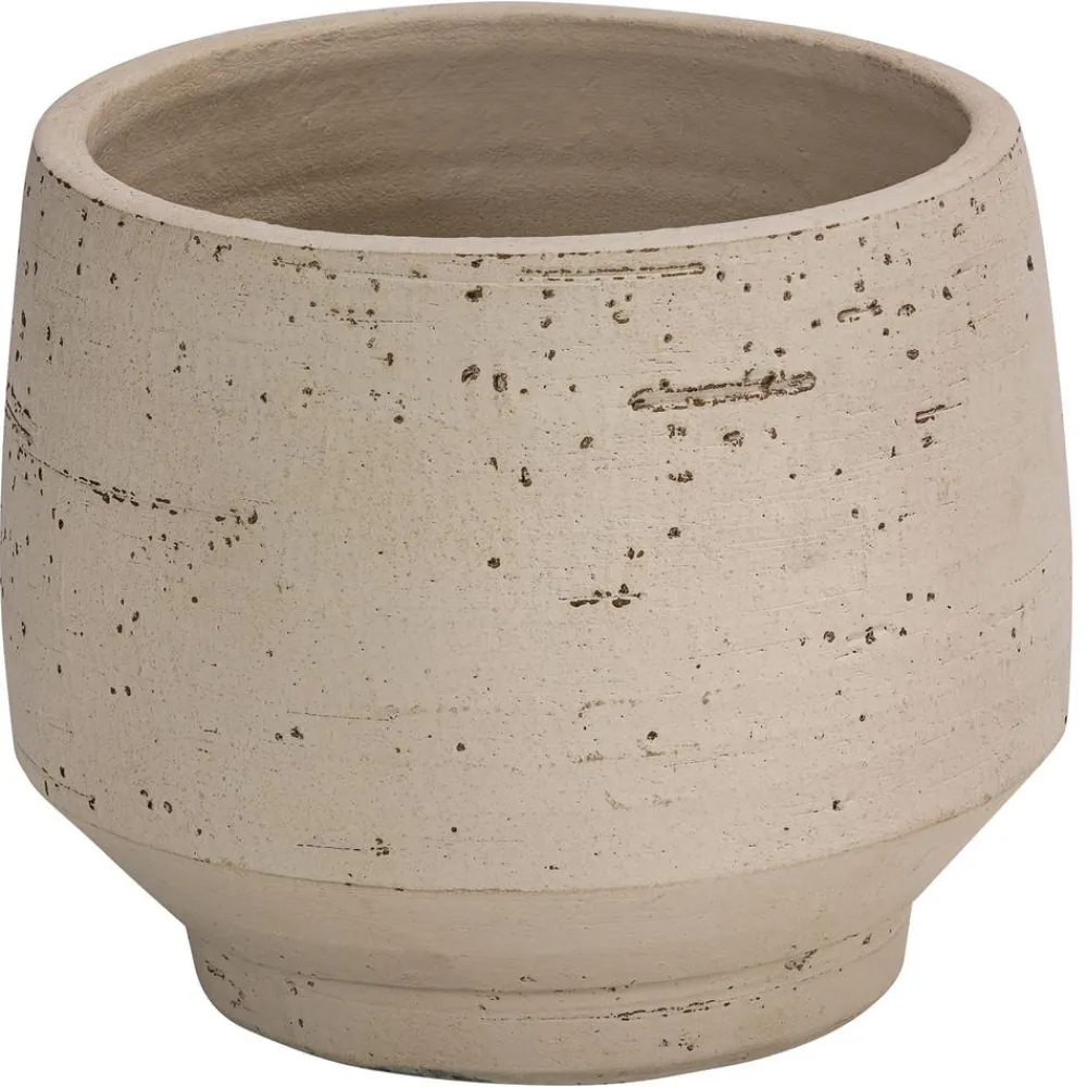 Dehner Blumentöpfe & Übertöpfe - Keramik-Übertopf Felix, bauchig, beige Creme