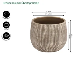 Dehner Blumentöpfe & Übertöpfe - Keramik-Übertopf Isolde, bauchig, Braun