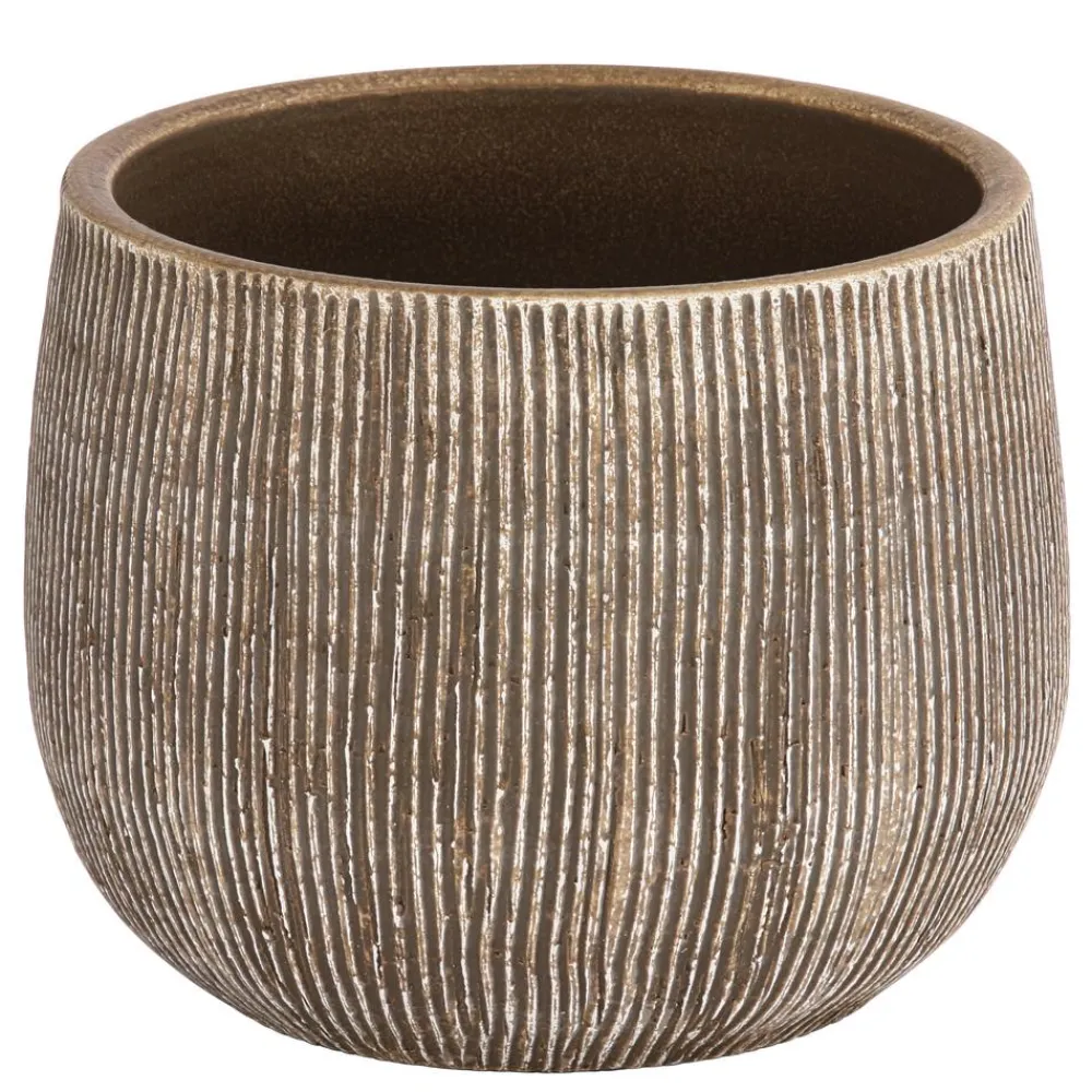 Dehner Blumentöpfe & Übertöpfe - Keramik-Übertopf Isolde, bauchig, Braun