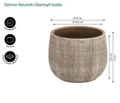 Dehner Blumentöpfe & Übertöpfe - Keramik-Übertopf Isolde, bauchig, Braun