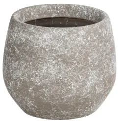 Dehner Orchideentöpfe|Blumentöpfe & Übertöpfe - Keramik-Übertopf Jan, bauchig, ca. Ø16 cm Hellgrau