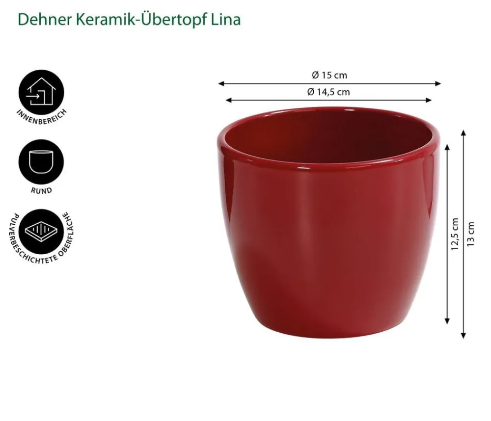 Dehner Blumentöpfe & Übertöpfe > Keramik-Übertopf Lina, rund