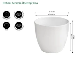Dehner Blumentöpfe & Übertöpfe > Keramik-Übertopf Lina, rund