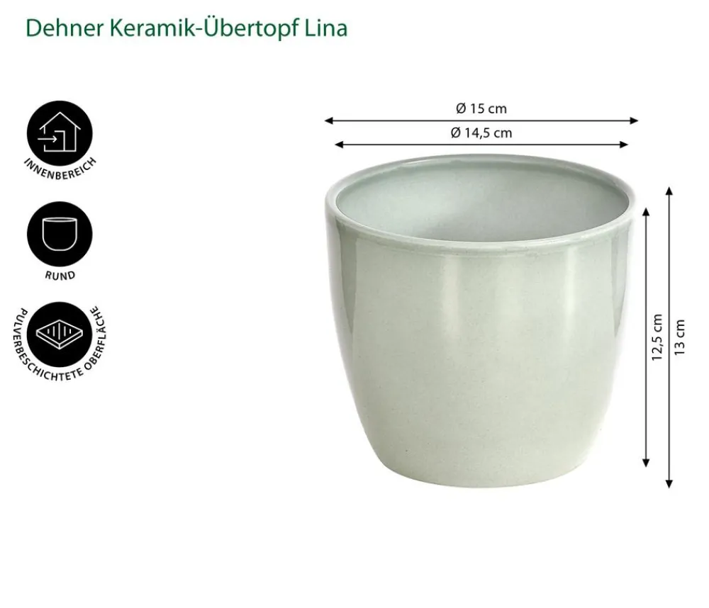 Dehner Blumentöpfe & Übertöpfe > Keramik-Übertopf Lina, rund