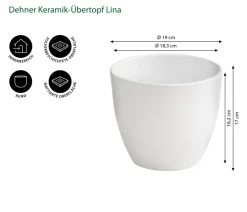 Dehner Blumentöpfe & Übertöpfe - Keramik-Übertopf Lina, rund Creme