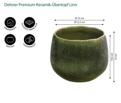 Dehner Blumentöpfe & Übertöpfe > Keramik-Übertopf Linn, bauchig,