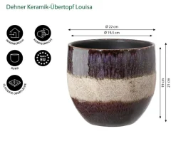 Dehner Blumentöpfe & Übertöpfe > Keramik-Übertopf Louisa, rund, /