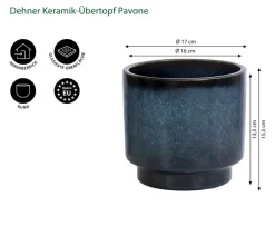 Dehner Blumentöpfe & Übertöpfe > Keramik-Übertopf Pavone, rund,