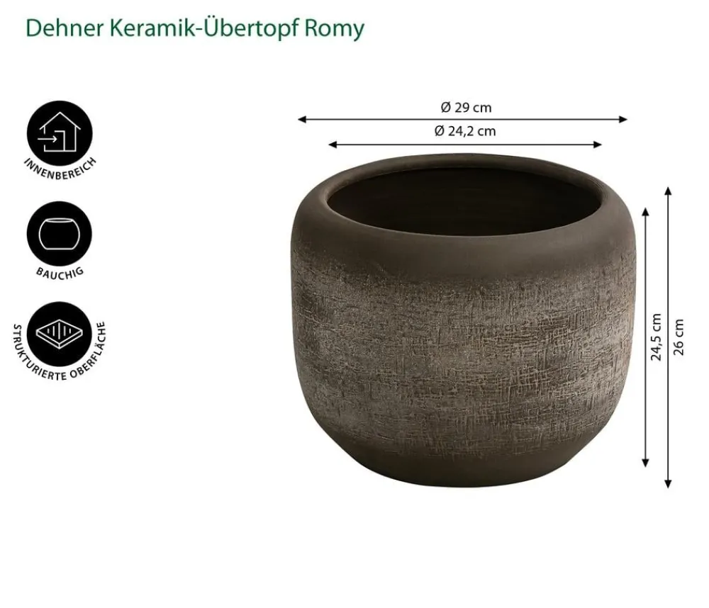 Dehner Blumentöpfe & Übertöpfe > Keramik-Übertopf Romy, bauchig