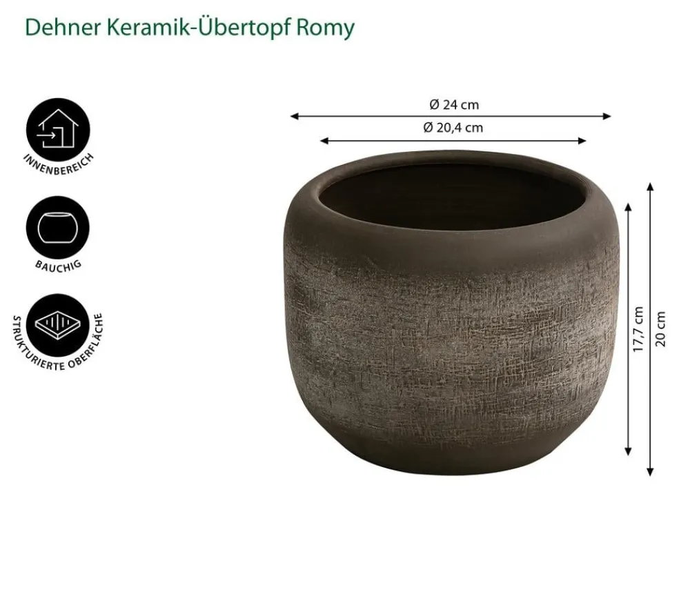 Dehner Blumentöpfe & Übertöpfe > Keramik-Übertopf Romy, bauchig