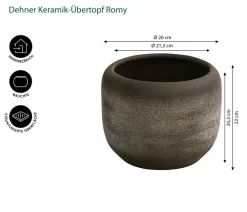 Dehner Blumentöpfe & Übertöpfe > Keramik-Übertopf Romy, bauchig