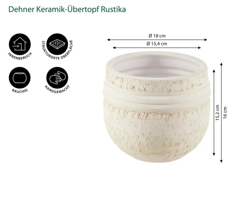 Dehner Blumentöpfe & Übertöpfe > Keramik-Übertopf Rustika, bauchig,