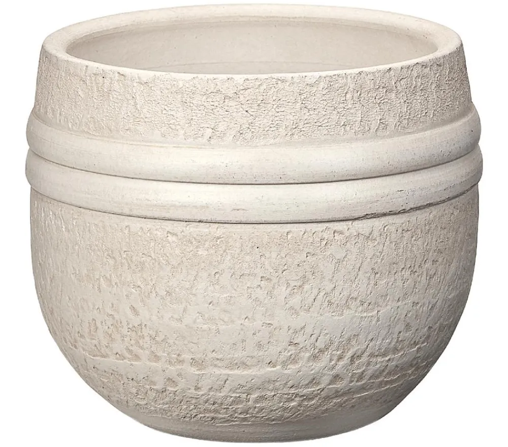Dehner Keramik-Übertopf Rustika, bauchig, Creme Outlet