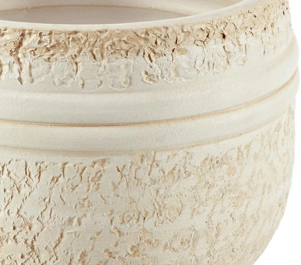 Dehner Blumentöpfe & Übertöpfe - Keramik-Übertopf Rustika, bauchig, Creme