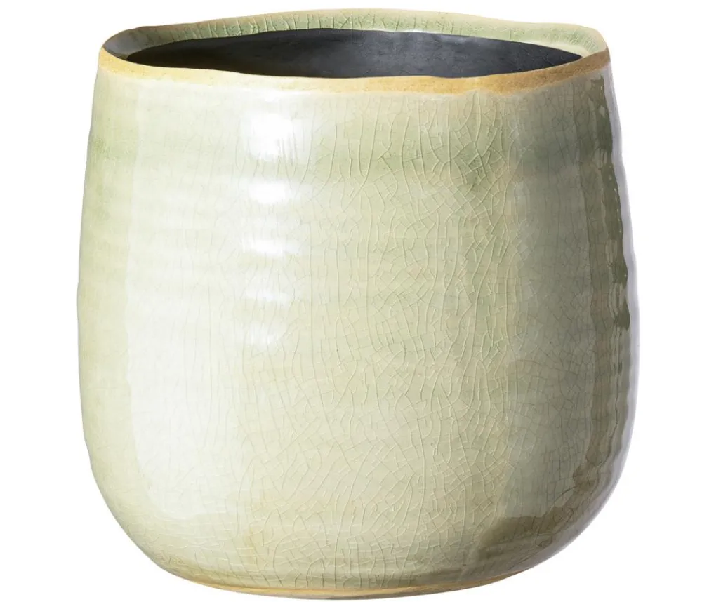 Dehner Keramik-Übertopf Sara, bauchig, mint, ca. Ø15 cm Hellgrün