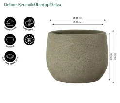 Dehner Blumentöpfe & Übertöpfe > Keramik-Übertopf Selva, bauchig
