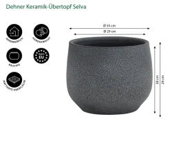 Dehner Blumentöpfe & Übertöpfe > Keramik-Übertopf Selva, bauchig