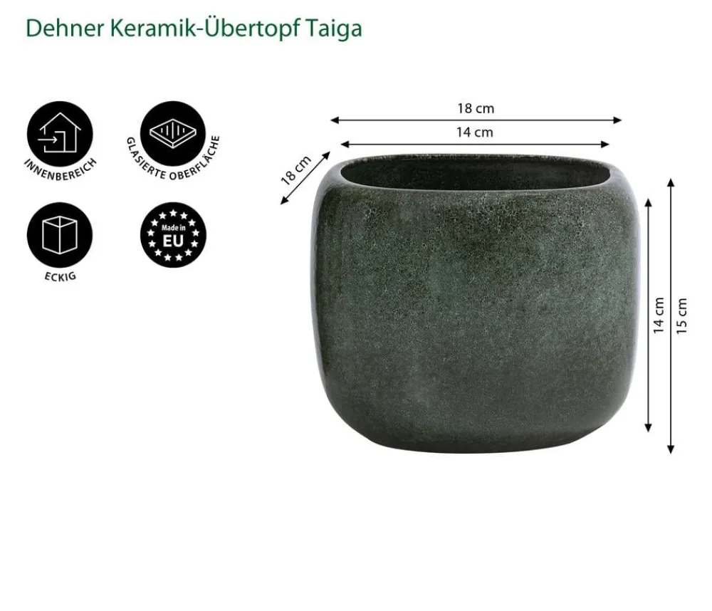 Dehner Blumentöpfe & Übertöpfe > Keramik-Übertopf Taiga, quadratisch