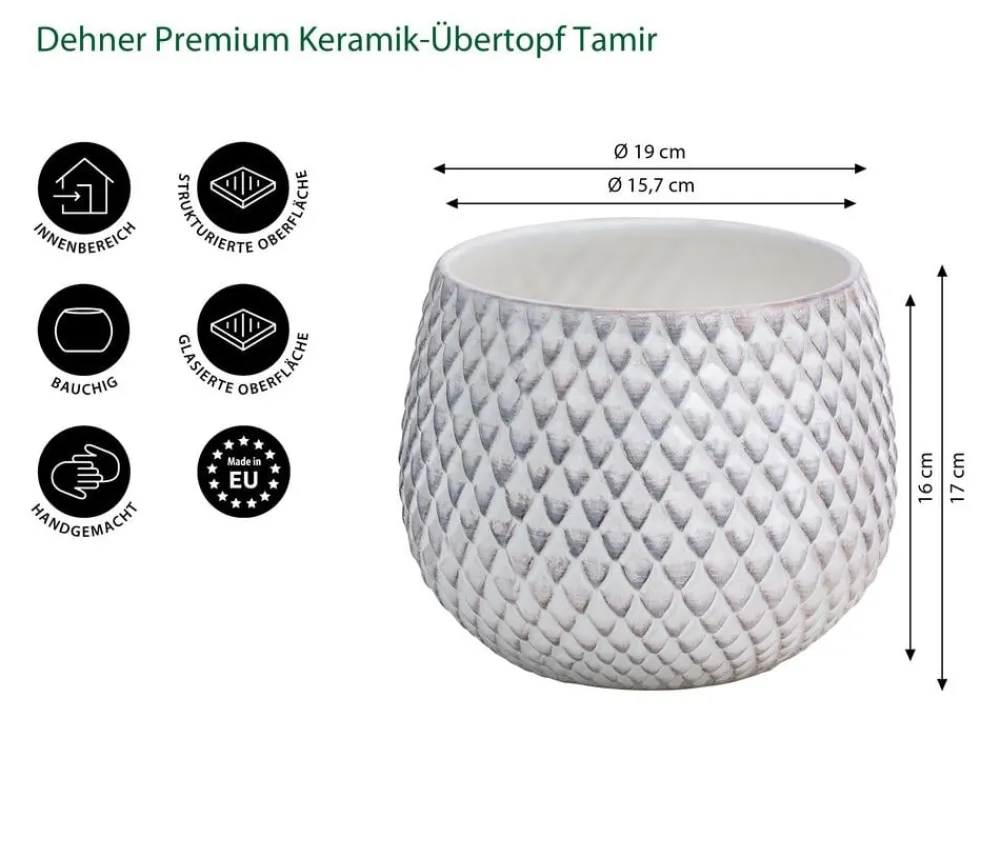 Dehner Blumentöpfe & Übertöpfe > Keramik-Übertopf Tamir, bauchig