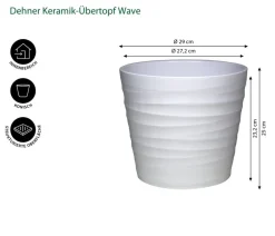 Dehner Blumentöpfe & Übertöpfe > Keramik-Übertopf Wave, konisch