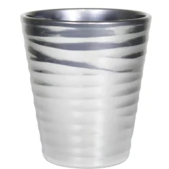 Dehner Keramik-Übertopf Wave, konisch Silber Outlet