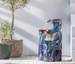 Dehner Gartenbrunnen - Keramik-Gartenbrunnen Corso, solarfähig, ca. H64,5 cm