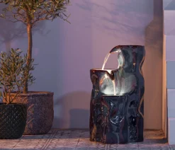 Dehner Gartenbrunnen - Keramik-Gartenbrunnen Corso, solarfähig, ca. H64,5 cm