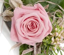 Dehner Konservierte Rosen - Keramik-Herz mit Longlife-Rose Carla, , ca.B17/H10/T17 cm