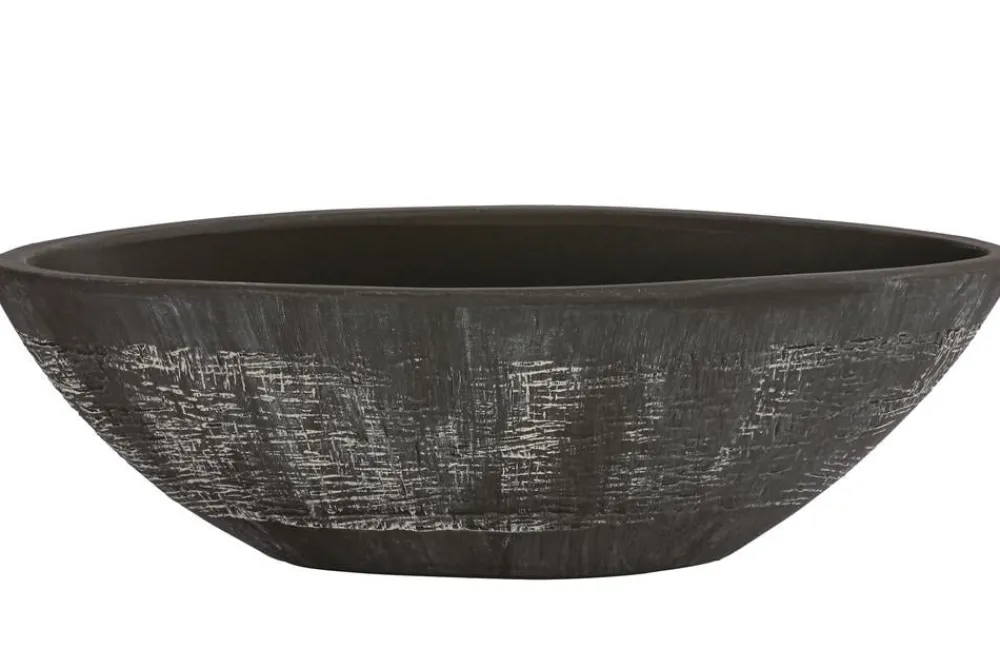 Dehner Blumenampeln & -Schalen|Blumentöpfe & Übertöpfe - Keramik-Jardiniere Romy, oval Dunkelbraun