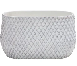 Dehner Keramik-Jardiniere Tamir, bauchig, ca. B28/H16/T16 cm Weiß