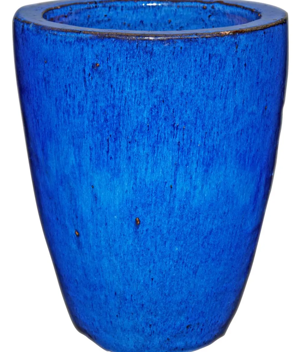 Dehner Keramik-Pflanztopf Delphi, konisch, Blau Hot