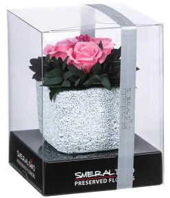 Dehner Konservierte Rosen > Keramik-Schale mit Longlife-Rose Izzy, ca. Ø12/H16 cm