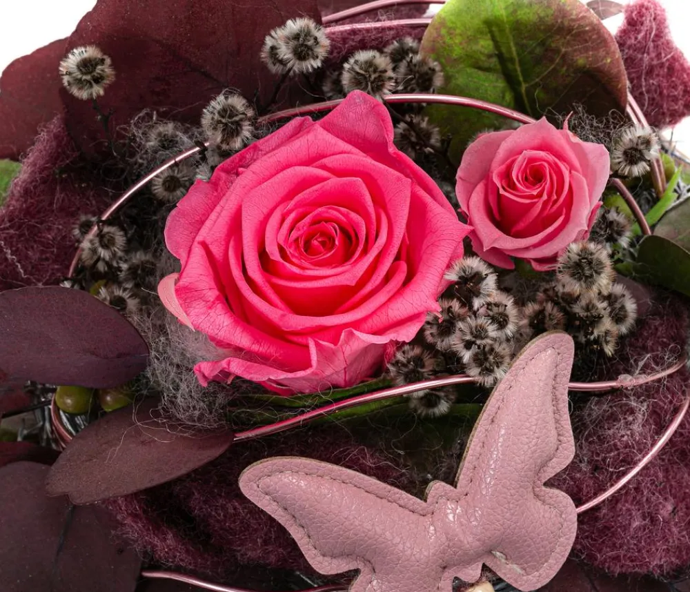 Dehner Keramik-Schale mit Longlife-Rose lie, , ca. Ø15/H25 cm Sale