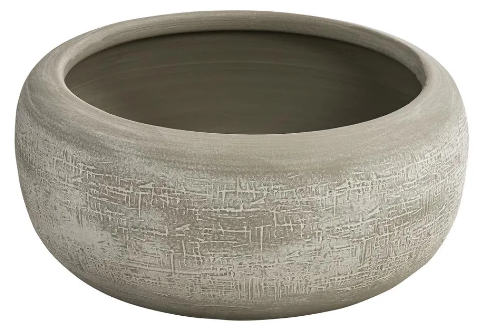 Dehner Blumenampeln & -Schalen - Keramik-Schale Romy, rund, ca. Ø23/H11 cm Hellgrau