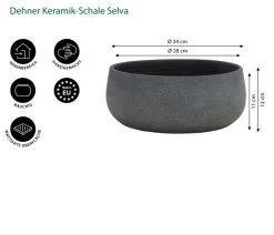 Dehner Keramik-Schale Selva, bauchig Anthrazit Sale