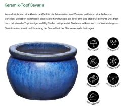 Dehner Blumentöpfe & Übertöpfe - Keramik-Topf Bavaria, bauchig Blau
