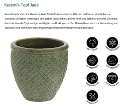 Dehner Keramik-Topf Jade, rund Dunkelgrün Sale