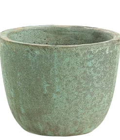 Dehner Keramik-Topf Rhodos, rund, blau- Hot