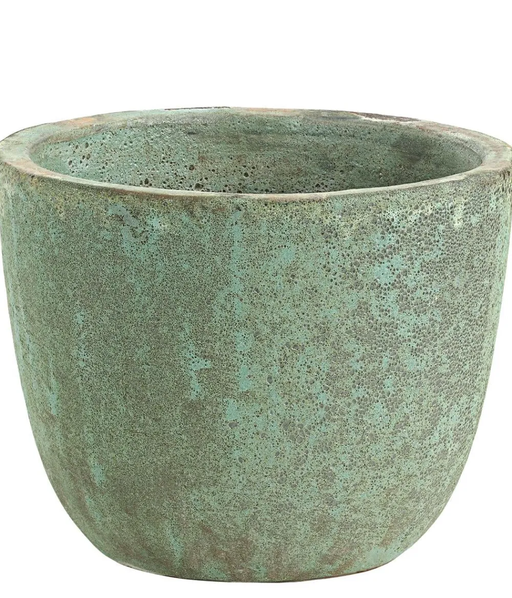 Dehner Blumentöpfe & Übertöpfe - Keramik-Topf Rhodos, rund, blau-
