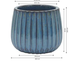 Dehner Blumentöpfe & Übertöpfe - Keramik-Topf Samos, rund, Blau