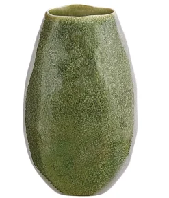 Dehner Vasen|Dekoartikel - Keramik-Vase Linn, bauchig, Dunkelgrün