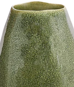 Dehner Vasen|Dekoartikel - Keramik-Vase Linn, bauchig, Dunkelgrün