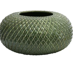 Dehner Keramik-Vase Tamir, bauchig, ca. Ø26/H13 cm Grün Outlet