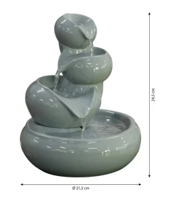 Dehner Zimmerbrunnen - Keramik-Zimmerbrunnen Malahi, ca. H24,5 cm Grau