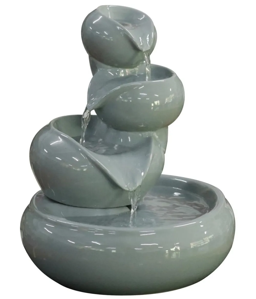 Dehner Zimmerbrunnen - Keramik-Zimmerbrunnen Malahi, ca. H24,5 cm Grau
